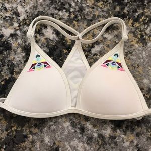 White push-up triangle bikini top